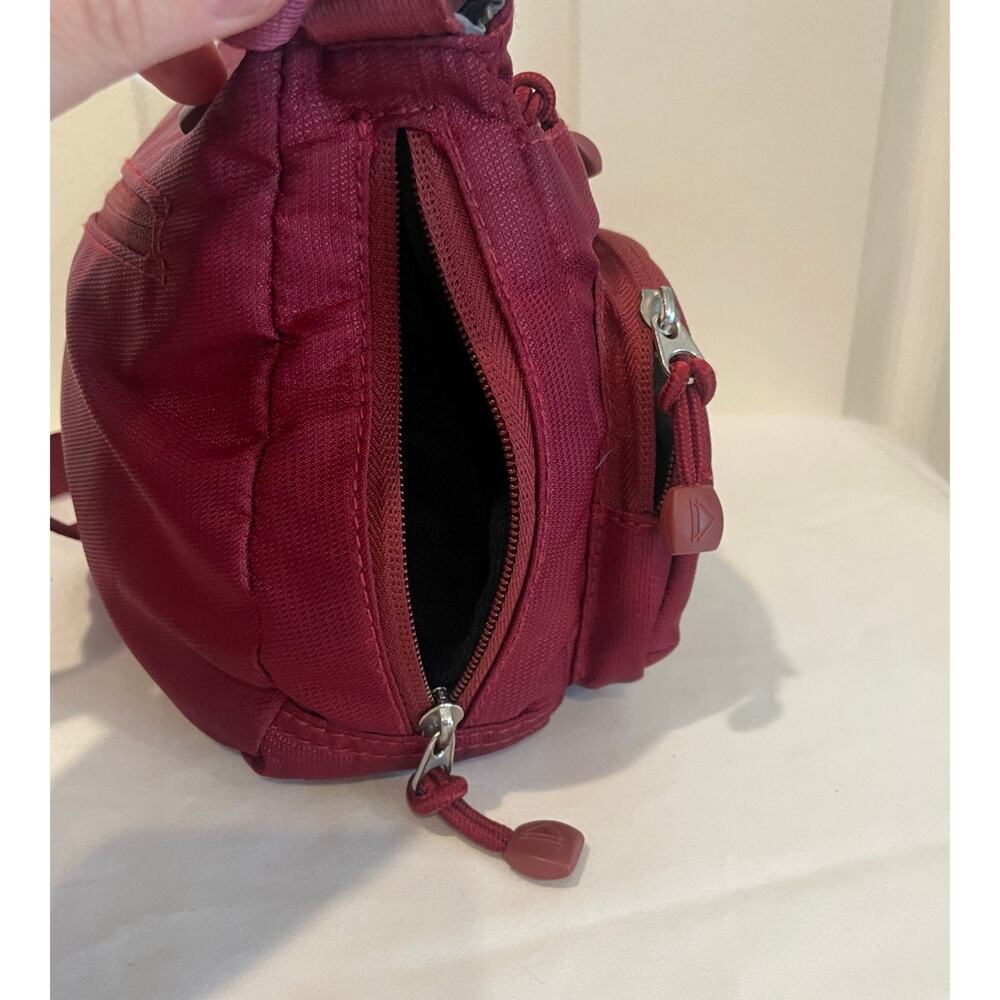 Rosetti E.T.A. Nylon Multi-Pocket Crossbody Travel Bag Purse – Maroon - Picture 3 of 10